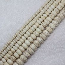 Mini. Order is $7!3x6-8x14mm White Turquoises Rondelle abacus bead stone loose beads 15" 2024 - buy cheap