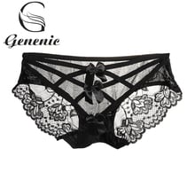 Sexy Women Lingerie Low Rise Seamless Knickers G-String Briefs Lace Bows Back Cross Bandage Hollow Soft Panties Erotic Underwear 2024 - buy cheap