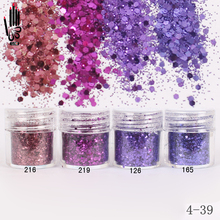 1 Jar/Box 10ml Nail 4 Purple Blue Color Mix Nail Art Glitter Powder Sequins Powder For Nail Decoration Optional 300 Colors 4-39 2024 - buy cheap