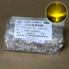 1000 PÇS/LOTE F3 3 MM Rodada Transparente Shell Amarelo Water Clear LED Light-emitting Diodes Para DIY lâmpada Luz contas DIP 2024 - compre barato