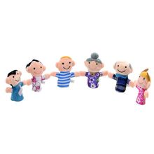 Mini conjunto de marionetas familiares para niños y niñas, juguete educativo de felpa con 6 dedos, para padres, abuelos, cuentacuentos 2024 - compra barato