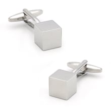 Men's Engravable Blank Cube Cuff Links Copper Material Silver Color 2024 - buy cheap