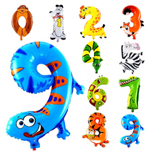 10Pcs Animal Number Foil Inflatable Balloons Wedding Happy Birthday Air Balloons Balloon Children's Gifts Inflatable Toy 2024 - buy cheap