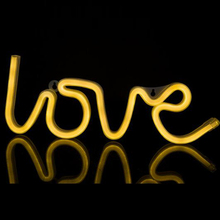 Модная светодиодная неоновая световая гирлянда с питанием от аккумулятора от USB, световая гирлянда с надписью «Love», украшение для дома, украшение на стену, Клубная лампа для бара 2024 - купить недорого