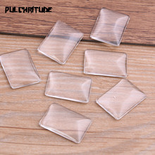 10pcs/lot 18*25mm Rectangle Flat Back Clear Glass Cabochon Dome Flat Back DIY Jewelry Finding 2024 - buy cheap