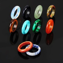 Wholesale Width 6mm 24pcs/lot New Top Quality Sodalite Agates Carnelian Opal Fashion Natural Stone Finger Rings Free Shipping 2024 - buy cheap