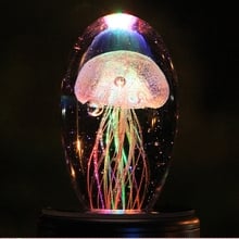 3D Led Lamp Jelly Fish Crystal Table Lamp Bedside Led Night Lamp with light Base Baby Sleeping Desk Lamp Night Light Kids Gifts 2024 - buy cheap