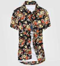 MIXCUBIC-camisas de manga corta con estampado Floral para hombre, Camiseta informal ajustada, M-2XL, primavera y verano, 2019 2024 - compra barato