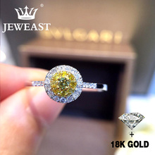 Anel de ouro puro 18k com diamantes naturais, anel de pedras preciosas lindas, tendência clássica para festa, joias finas novo 2020 2024 - compre barato