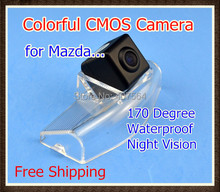 Venda da fábrica, cor CMOS Câmera de Visão Traseira Do Carro Reversa back up estacionamento Camera para Mazda 2 Mazda 3 2024 - compre barato