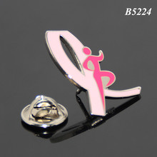 Fita rosa promoção liga de zinco personalizado crachá emblema distintivo de cuidados de mama 2024 - compre barato