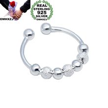 OMHXZJ-Anillo de plata de primera ley para hombre y mujer, sortija, plata esterlina 925, estilo europeo, fiesta, boda, regalo, RR266 2024 - compra barato