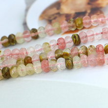 New 4x6mm Pink multicolor watermelon tourmaline faceted 15inches abacus shaped loose beads DIY women jewelry making wholesale 2024 - buy cheap