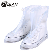 Мужские и женские непромокаемые сапоги QIAN, аксессуары для обуви, непромокаемые туфли для многократного применения, всесезонные непромокаемые сапоги на молнии 2024 - купить недорого
