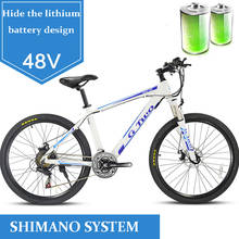 48V EBIKE  lithium battery electric  mountain bicycle moped stealth 350w high motor 26 inches adult variable-speed off-road 2024 - buy cheap