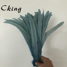 Cking Wholesale 100PCS 20-25CM Natural sky blue Rooster tail Feathers For Decoration Craft Feather wedding Diy Pheasant Feathers 2024 - buy cheap