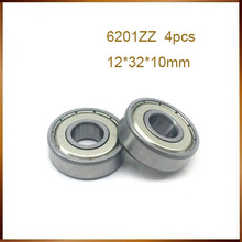 Rodamiento de bolas de acero 6201ZZ, protector de metal, 12x32x10mm, 6201-2Z, 12mm, 12x32x10mm, 6201Z, 4 unids/lote 2024 - compra barato