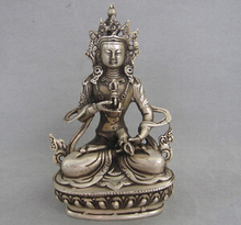 Estatua de Buda Vajra y campana, B0602, China, Tibet, plata, bronce, Vajrasattva, Dorje, Sempa, 15cm 2024 - compra barato