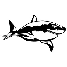 17*10.2CM Great White Shark Vinyl Decal Car Body Decoration Classic Funny Stickers Black/Silver C6-1159 2024 - buy cheap