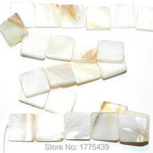 Free Shipping Wholesale!!! (1Lot = 1 Strands) 15x15x3mm White Natural Mother of Pearl Shell Square Beads Approx 39CM Per Strand 2024 - buy cheap