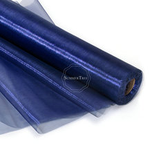 25meter x 29cm Navy Blue Sheer Organza Roll Fabric DIY Wedding Party Chair Sashes Bows Table Runner Swag Decor 2024 - buy cheap