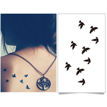 Водостойкая временная татуировка наклейка Летающие птицы тату стикер s флэш-тату поддельные татуировки для женщин девушек 2024 - купить недорого