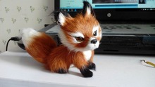 small simulation fox toy beautiful brown fox doll imitate doll gift about 13x6x9cm 2024 - buy cheap