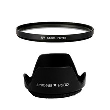 58mm UV Ultra-Violet Filter + Lens Hood For Nikon For Sony for Canon EOS 400D 550D 500D 600D 1100D 450D 350D 70D 60D 700D 650D 2024 - buy cheap