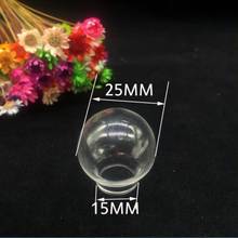 10pcs 25*15mm Clear Mini round Globe Glass wish Bottle Necklace vial Pendant Locket Ball diy Jewelry accessory Finding container 2024 - buy cheap