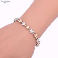 ROLILASON Fantastic zircon High Quality Silver Charm Bracelets Champagne Crystal Fashion jewelry TBS937 2024 - buy cheap