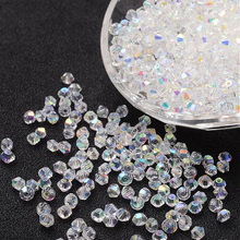 PANDAHALL 1 Bag (Approx 720pcs) 4x3.5mm Imitation Crystallized Bicone Clear AB Color Faceted Glass Beads Spacer Crystal Bead 2024 - buy cheap