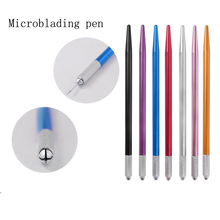 Pluma de Metal para tatuaje de cejas, máquina de Microblading, delineador de labios, maquillaje permanente para agujas redondas, pigmento de tatuaje 2024 - compra barato