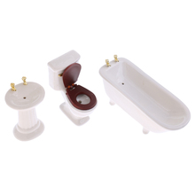 3pcs White Ceramic Bathroom Bathtub Set Dollhouse Miniature Furniture 1/12 2024 - buy cheap