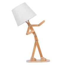 Única novidade DIY Lâmpada de Mesa Ajustável Lâmpada de Mesa de Cabeceira Mesa de Luz de Leitura de Cabeceira de Madeira Do Braço Do Balanço para Crianças Quarto Sala de estar