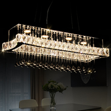 Lámpara LED colgante rectangular de cristal para el hogar, sala de estar, dormitorio, restaurante, envío gratuito con DHL 2024 - compra barato