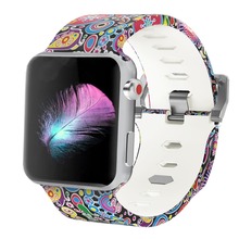 Цветной спортивный ремешок для часов Bemorcabo, ремешок для часов Apple Watch 4, 3, 2, 1, 44 мм, 40 мм, 38 мм, 42 мм 2024 - купить недорого