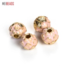 MEIBEADS Vintage Zinc Alloy Painting Lotus Lantern Spacer Beads For Bracelet & Necklace Jewelry Hand Making Accessories EY5058 2024 - buy cheap