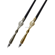 1PC Metal Carved Craft Script Antique Dip Pen Oblique Calligraphy Pen Holder Luxury, high-end, European style 2024 - buy cheap