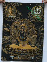 36 polegadas, budismo do tibet, bordado de seda, mahakala, boca deity, pintura de retorno, mural 2024 - compre barato