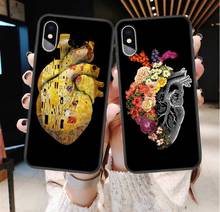 Весенний чехол с цветочным сердцем для iPhone X SE 5 5S 6 6s Plus 7 8 Plus Мягкий сердечный медицинский чехол для iPhone X XS чехол для MAX XR Capa 2024 - купить недорого