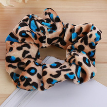 Leopard print Elastic Hair Scrunchies/Bands Korea Big Ponytail Holder  Winter Velvet  Hair Accessories Headband For Girls/Women 2024 - buy cheap