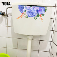 YOJA 22.7X11.7CM Classic Blue Bouquet Wall Stickers Mural Creative Cartoon Flower Toilet WC Decor T1-1988 2024 - buy cheap