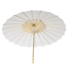 30 pcs de Bambu Diâmetro 23.6 polegadas Umbrella Parasol de Papel Branco Punho Longo Nupcial Do Casamento Favor Do Casamento Parasol Adulto Tamanho ZA0946 2024 - compre barato