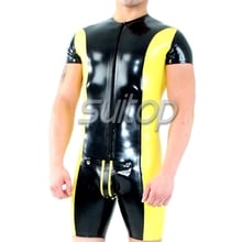 latex tracking suit latex catsuit male's jumpsuits rubber teddies SUITOP 2024 - buy cheap