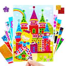 Quebra-cabeças 3d, mosaico de cristal, adesivo para crianças, jardim de infância, artes educacionais e artesanato, brinquedos para bebês, 12 cores 2024 - compre barato