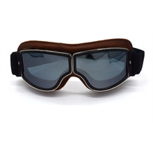 Retro óculos de proteção da motocicleta cruiser vintage óculos de couro cafe racer meia capacete 2024 - compre barato