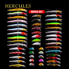 Juego de Señuelos de Pesca Hercules, Set de 48 unids/set, Wobblers, señuelo para piscardo, Jigging, Crankbait, cebo duro isca artificia, aparejos de pesca 2024 - compra barato