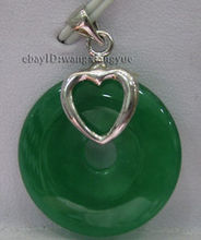 Charming!25mm Natural Green Jade Round pendant necklace 2024 - buy cheap