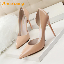 2019 New Spring/Autummn Women Pumps 10.5cm High Thin Heel Pointed Toe Fashion Sexy Ladies Women Shoes Nude Female High Heels 2024 - buy cheap