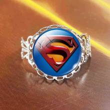 QiYuFang Vintage steel Jewelry League Captain America Spider Man Glass Ring steel Plated Statement Rings 2024 - buy cheap